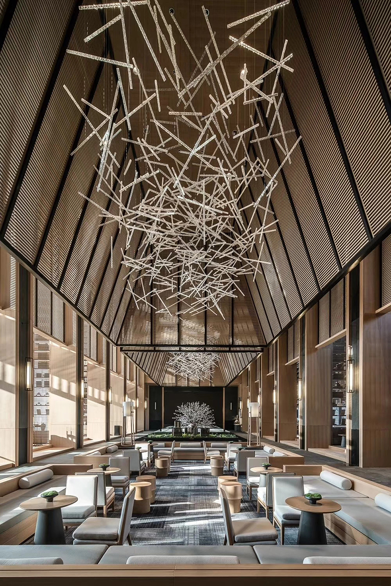 Resort hotel lobby lighting customization project (1)