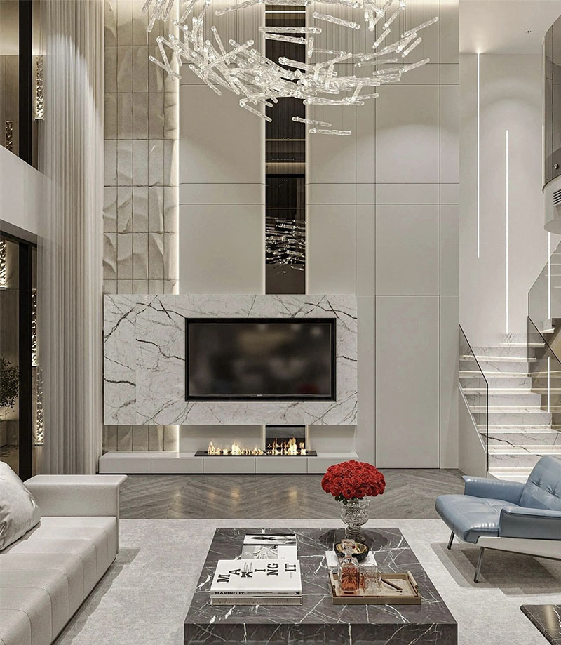 Modern light luxury villa decoration full house customized lamps sharing (5)