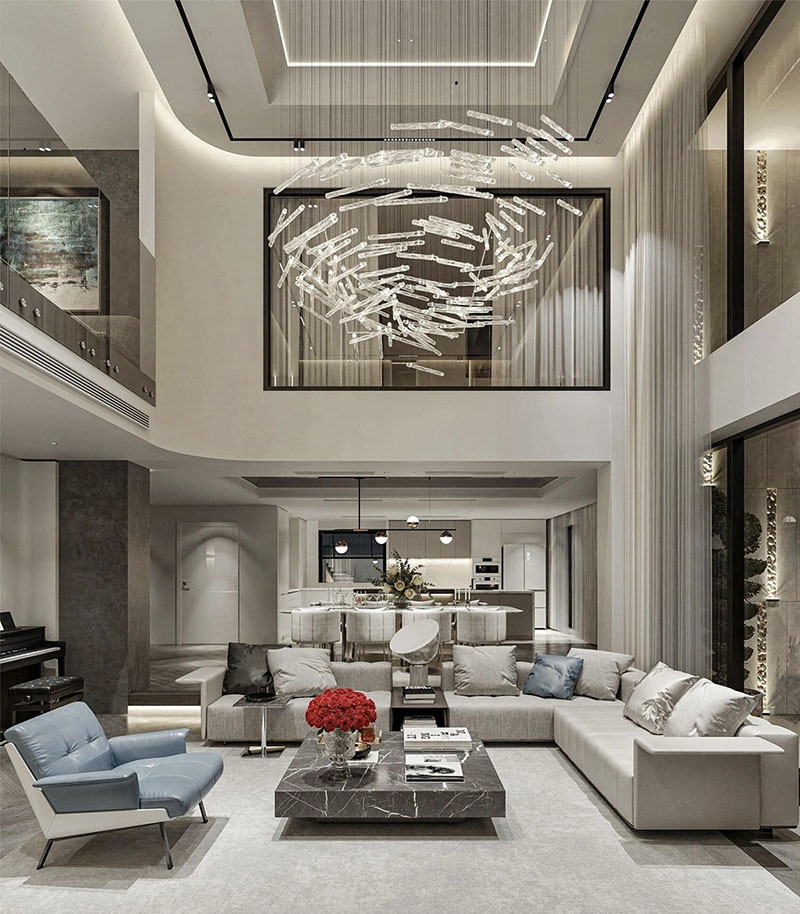 Modern light luxury villa decoration full house customized lamps sharing (2)