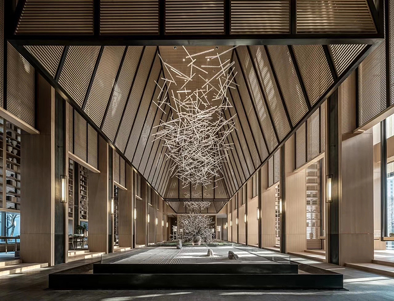 Resort hotel lobby lighting customization project (2)