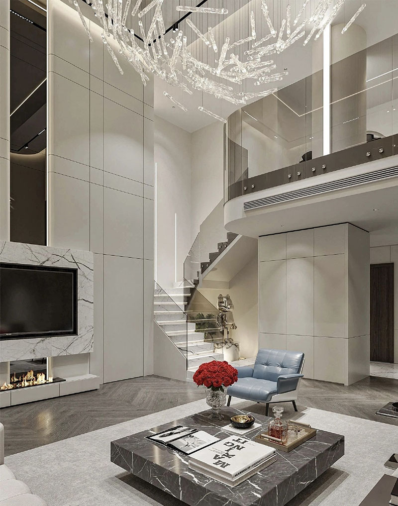 Modern light luxury villa decoration full house customized lamps sharing (4)