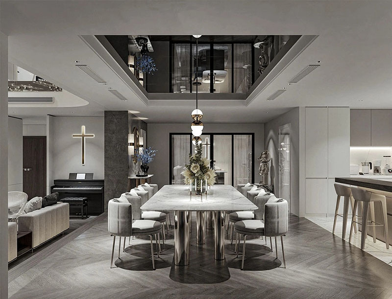 Modern light luxury villa decoration full house customized lamps sharing (6)