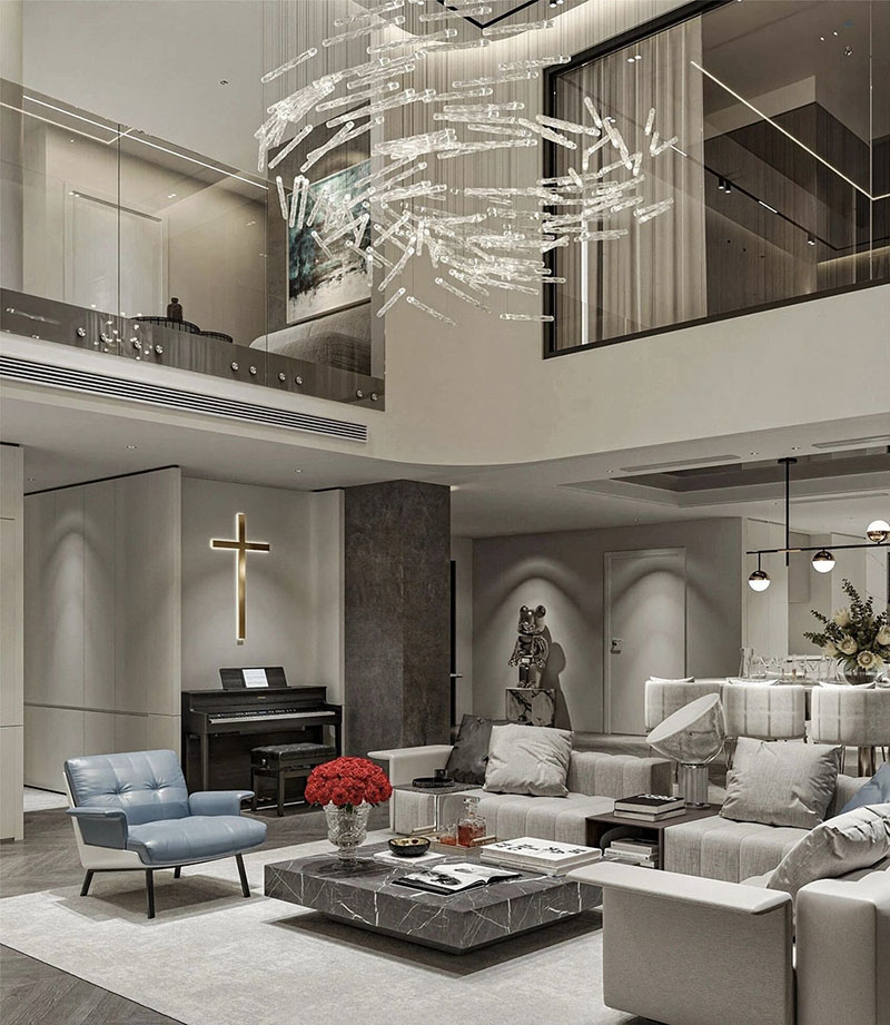 Modern light luxury villa decoration full house customized lamps sharing (3)