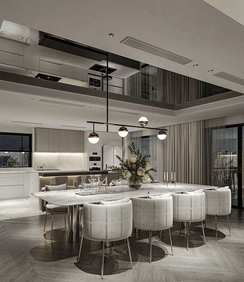 Modern light luxury villa decoration full house customized lamps sharing (7)