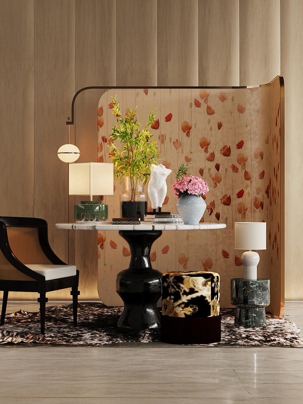 Sculpture with floor lamp -New Art Creation sharing by YLEU Bepsoke Lamp Manufacturer-10